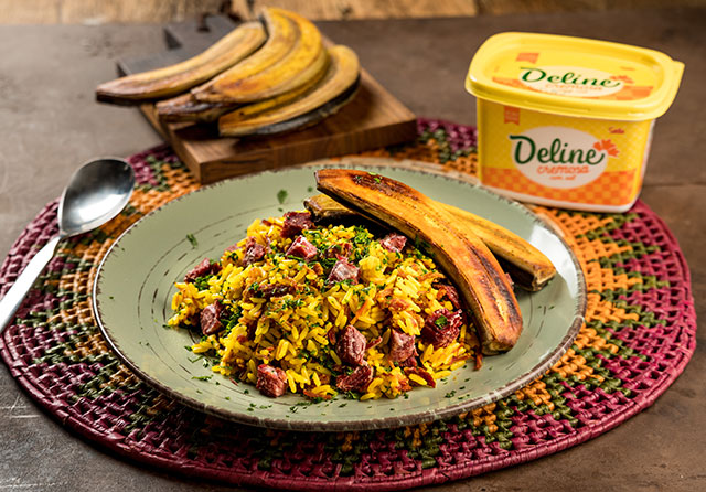 Receita: Arroz de Carne de Sol com Banana Grelhada