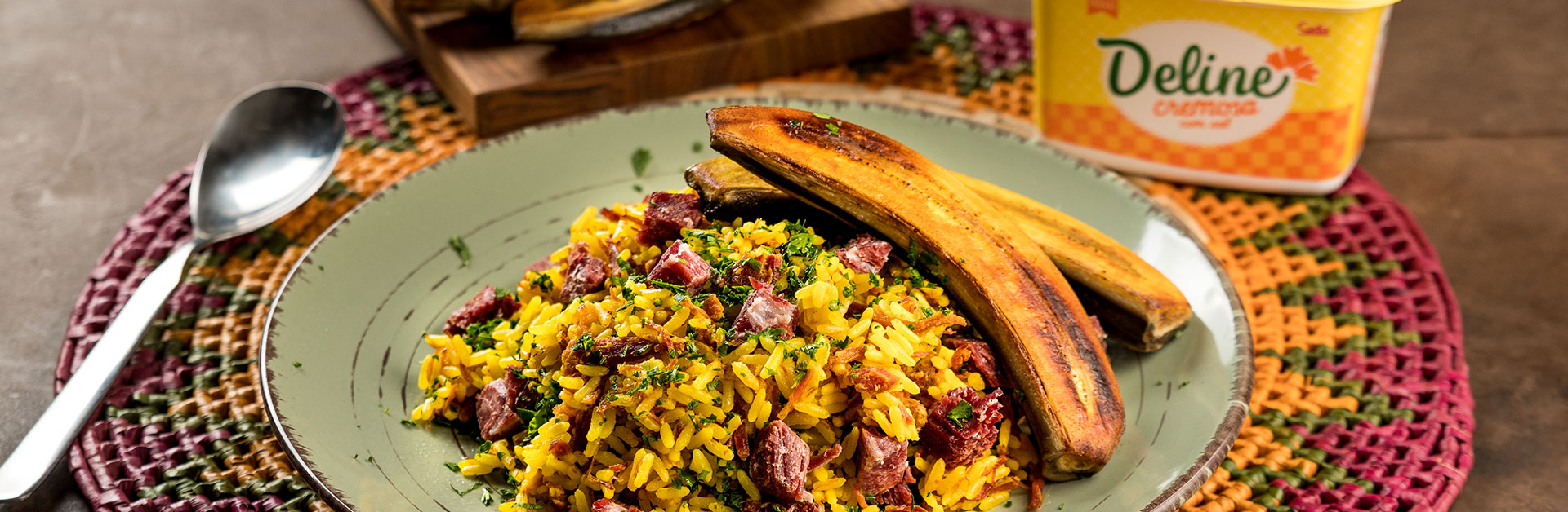 Receita: Arroz de Carne de Sol com Banana Grelhada