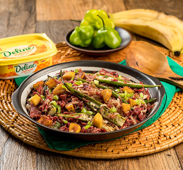 Receita: Carne Seca com Quiabo Frito e Banana