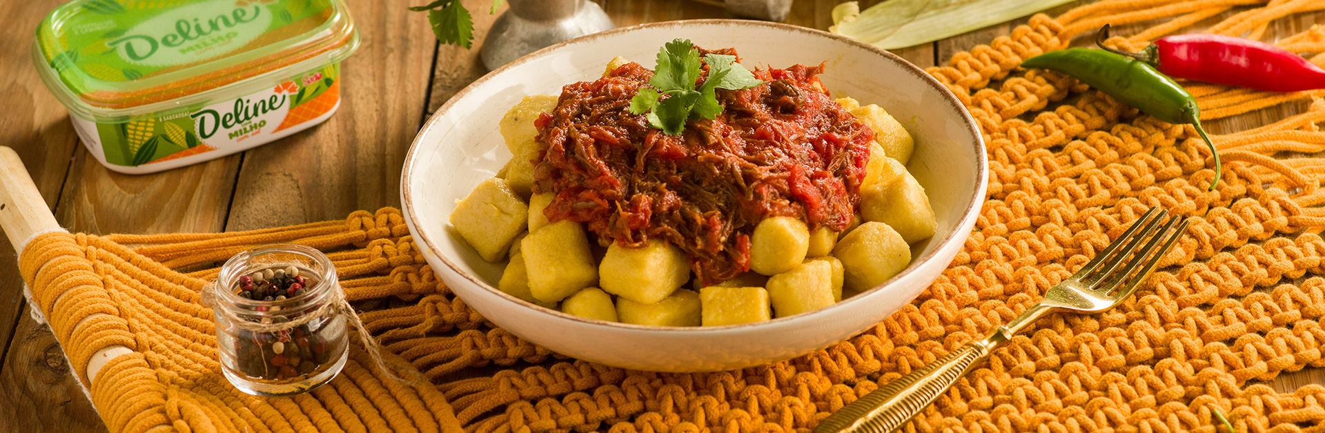 Receita: Nhoque de Milho com Molho de Carne de Bode