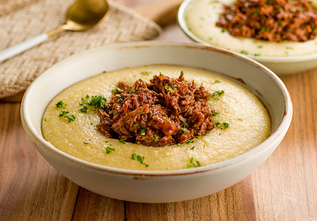 Receita: Polenta Cremosa com Carne Cozida